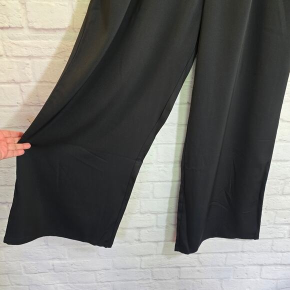 W Area Stars Womens Black Wide Leg Flare Trouser Pants NWT Size XL Flowy Cool - Picture 4 of 9